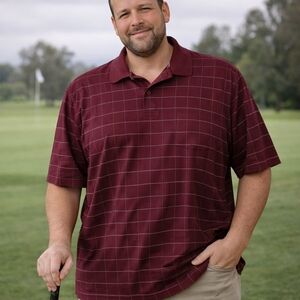 Cambridge Classics Burgundy Plaid Polo Shirt